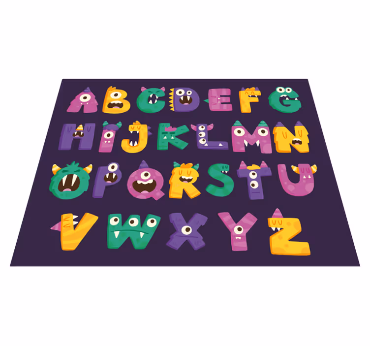Letter Creatures alphabet vinyl carpet - TenStickers