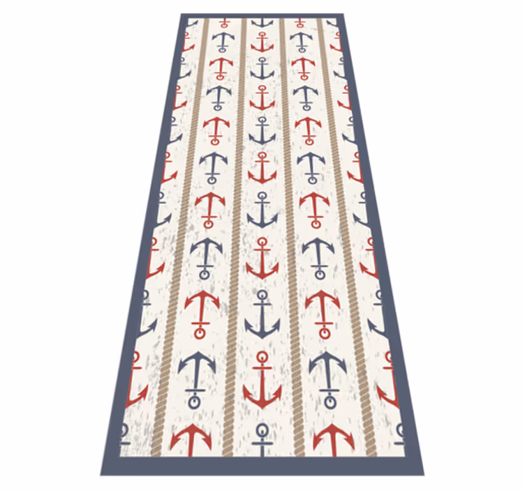 Nautical Anchor Pattern minimalist vinyl carpet - TenStickers