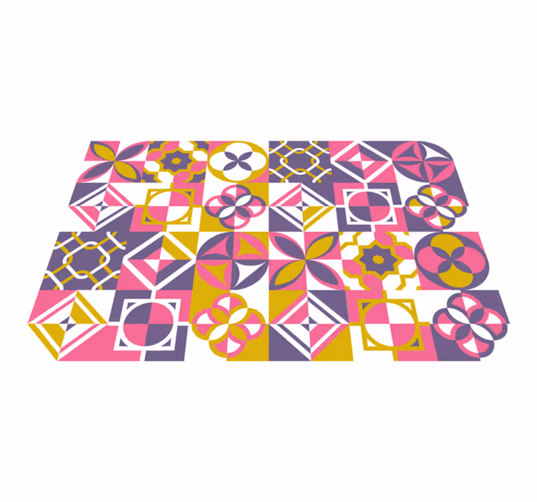 Colorful Abstract Geometry geometric vinyl carpet - TenStickers