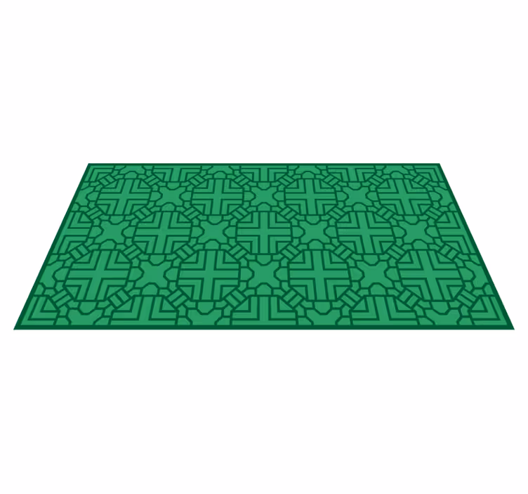 Geometric vinyl carpet in green geometric pattern - TenStickers