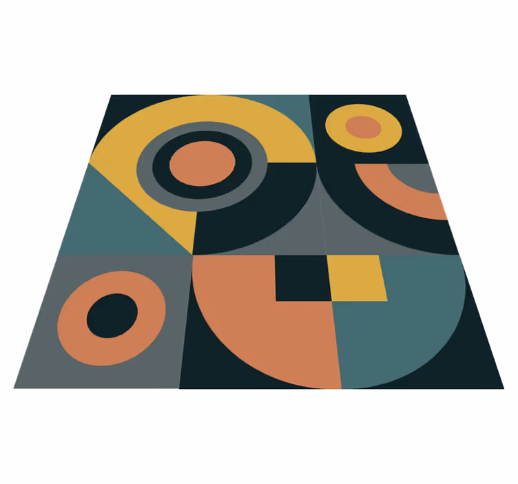 Geometric vinyl carpet with shape composition - TenStickers