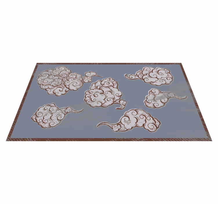 Ornate Cloud Motifs bedroom vinyl carpet - TenStickers