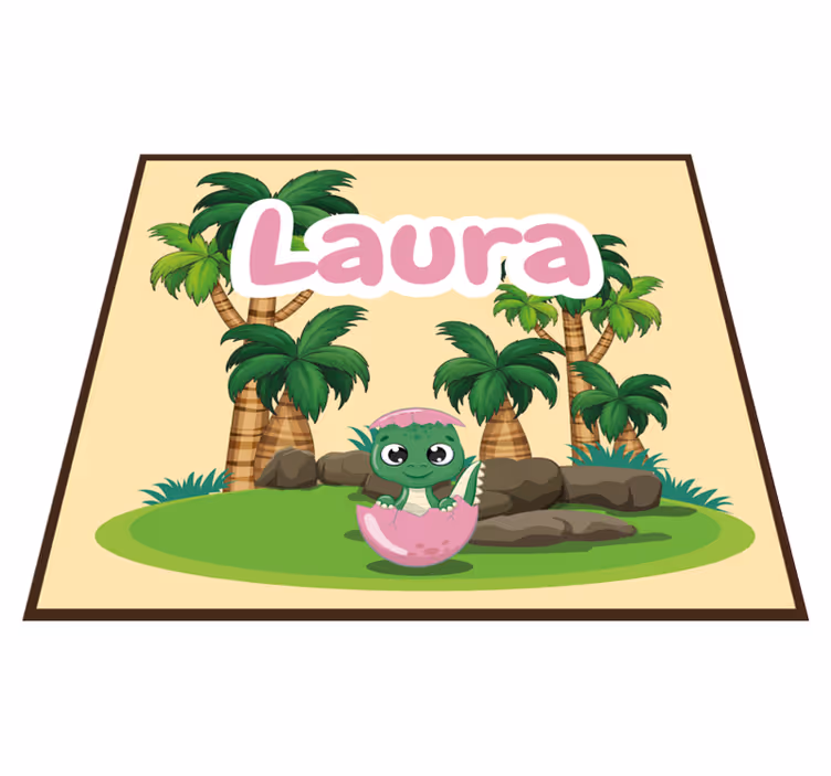 Personalized Dinosaur Scene custom vinyl carpet - TenStickers