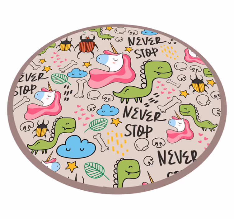 Playful Unicorn Design kids vinyl carpet - TenStickers