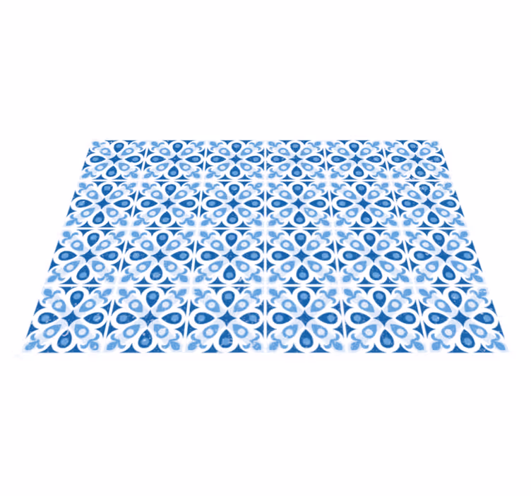 Blue patterned tile vinyl carpet - TenStickers