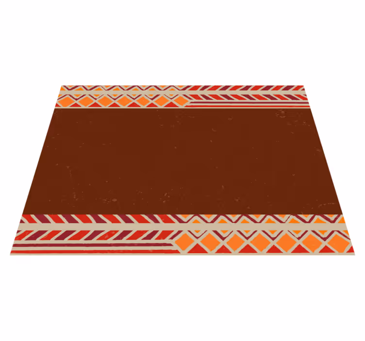 Ethnic vinyl carpet with ethnic border design - TenStickers