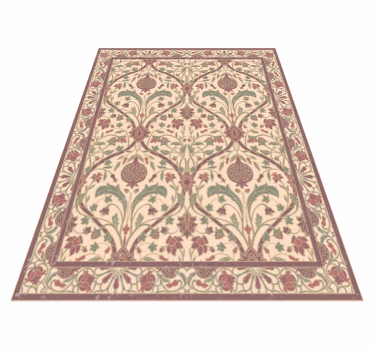 Ornate Floral Motif vintage vinyl carpet - TenStickers
