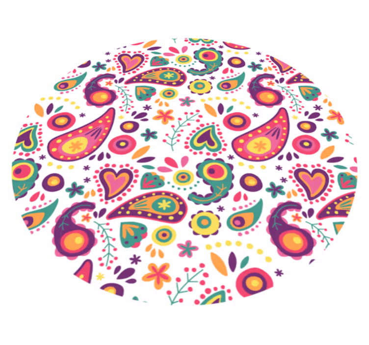 Colorful Paisley Pattern floral vinyl carpet - TenStickers