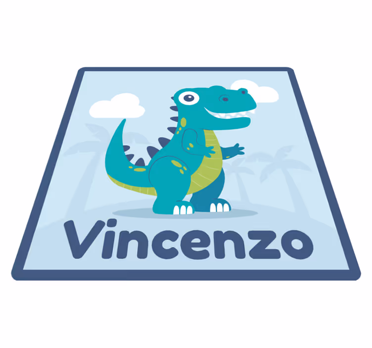 Personalized Dinosaur Illustration nursery vinyl carpet - TenStickers