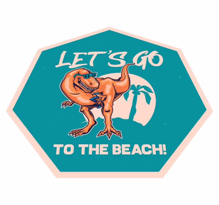 Beach Dinosaur Fun animal vinyl carpet - TenStickers