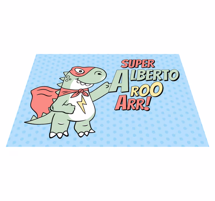 Superhero Dinosaur kids vinyl carpet - TenStickers