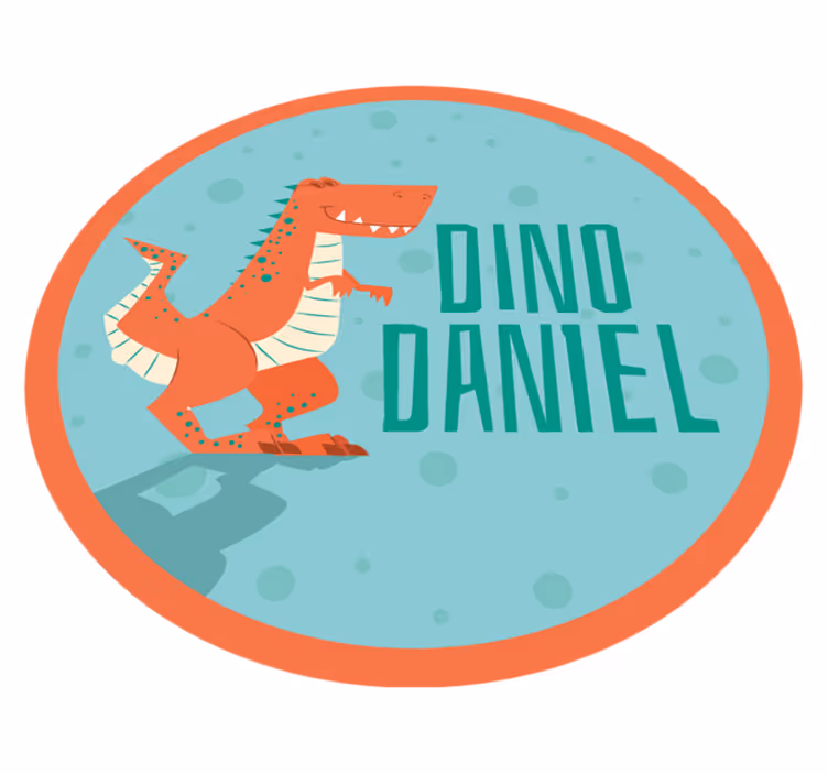 Dinosaur Customizable Circle kids vinyl carpet - TenStickers