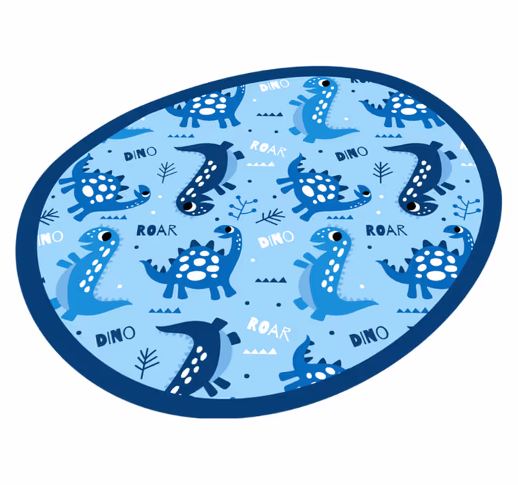 Dinosaur Playtime Circle kids vinyl carpet - TenStickers