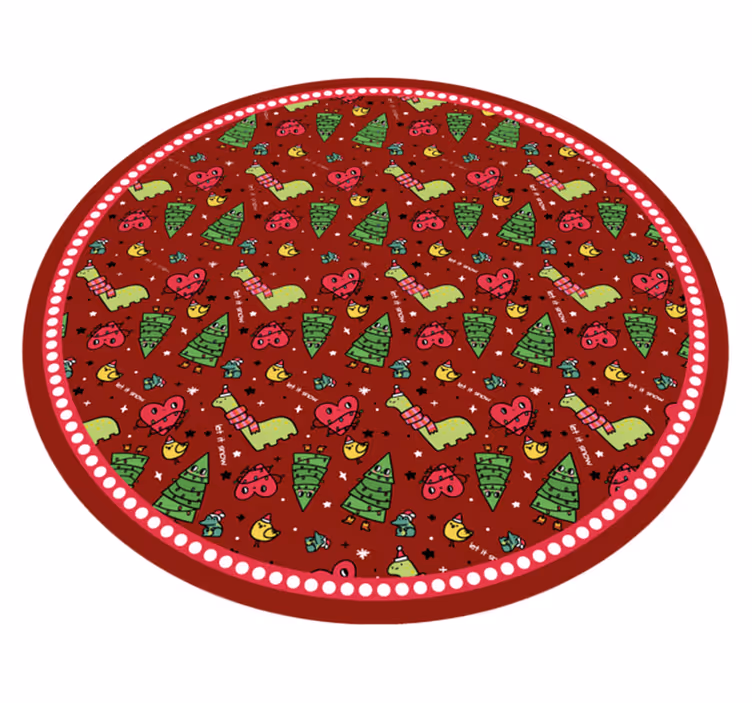Festive Circular Design Christmas vinyl carpet - TenStickers