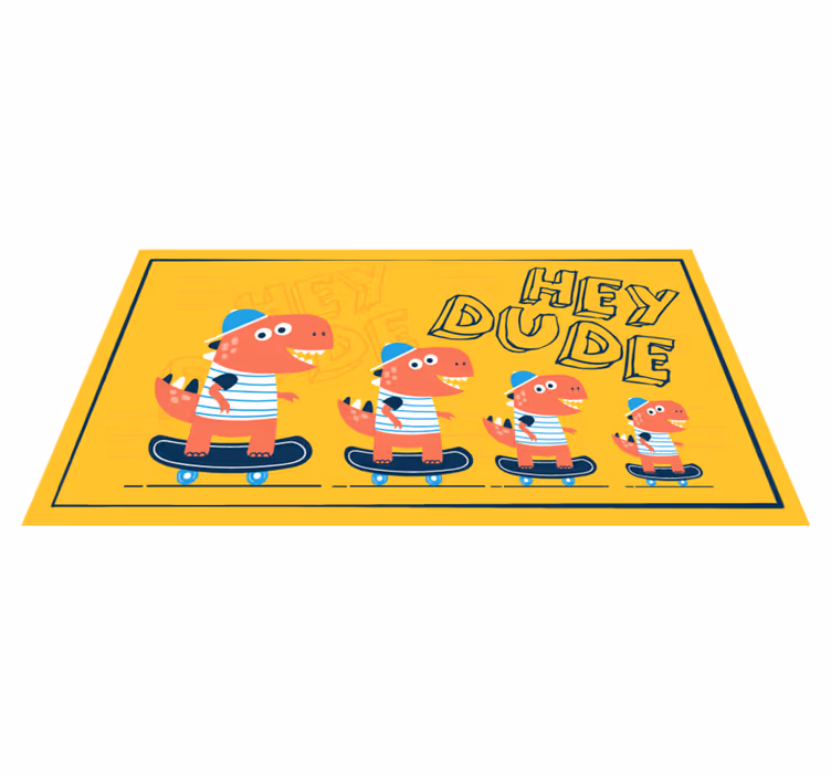 Skateboarding Dinosaurs kids vinyl carpet - TenStickers