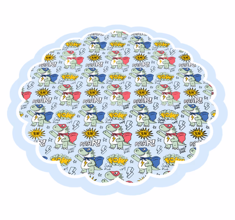 Superhero Dinos kids vinyl carpet - TenStickers