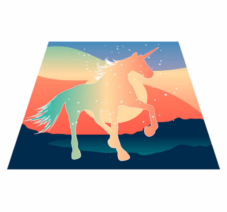 Magical Unicorn Silhouette kids vinyl carpet - TenStickers