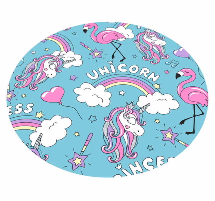 Unicorn Fantasy Circle kids vinyl carpet - TenStickers