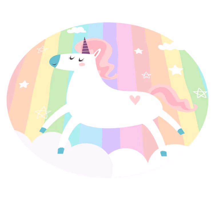 Unicorn Rainbow Decor kids vinyl carpet - TenStickers