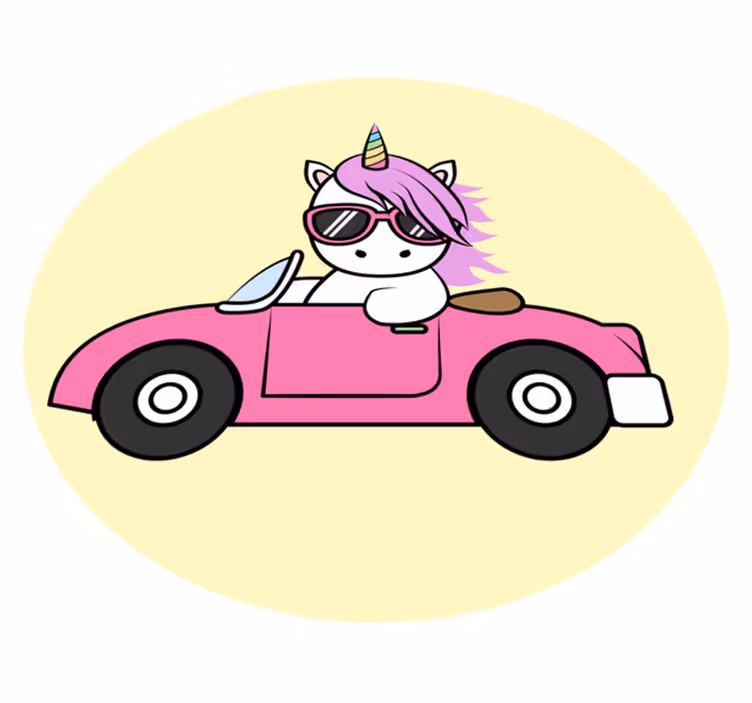Unicorn Drive Decor kids vinyl carpet - TenStickers