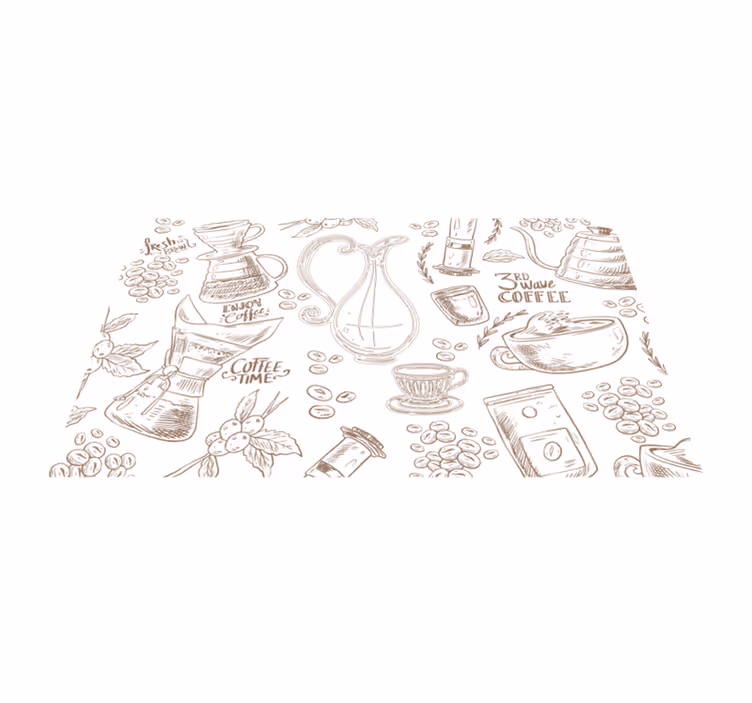 espresso coffee fancy glass modern rug - TenStickers
