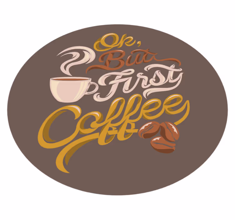 Coffee-Themed Typography custom vinyl carpet - TenStickers