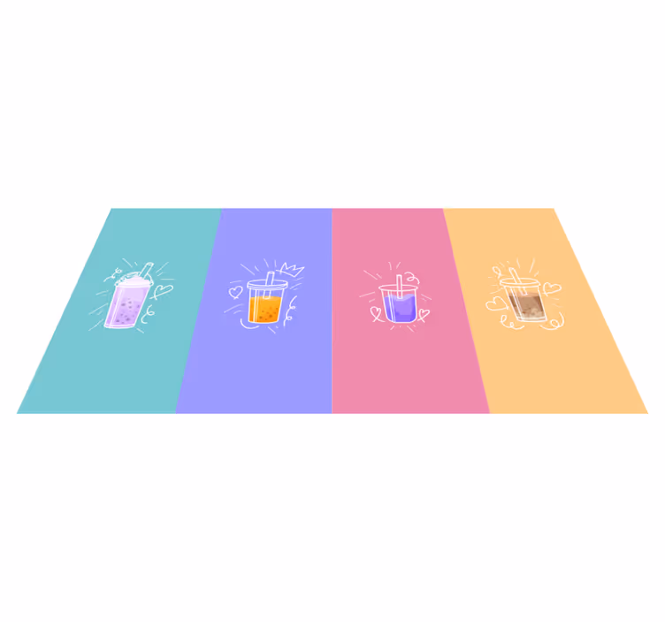 Beverage Doodle Squares custom vinyl carpet - TenStickers