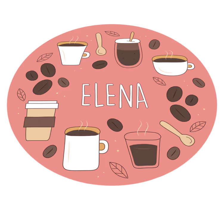 Personalized Caffeine custom vinyl carpet - TenStickers