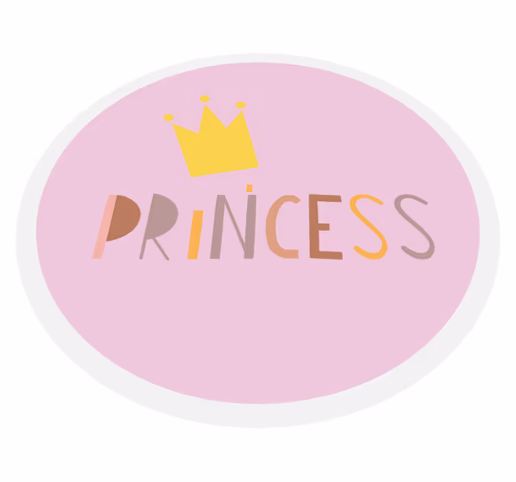 Circular Princess Crown nursery vinyl carpet - TenStickers