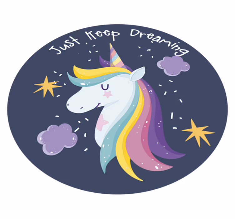 Keep Dreaming Unicorn kids vinyl carpet - TenStickers