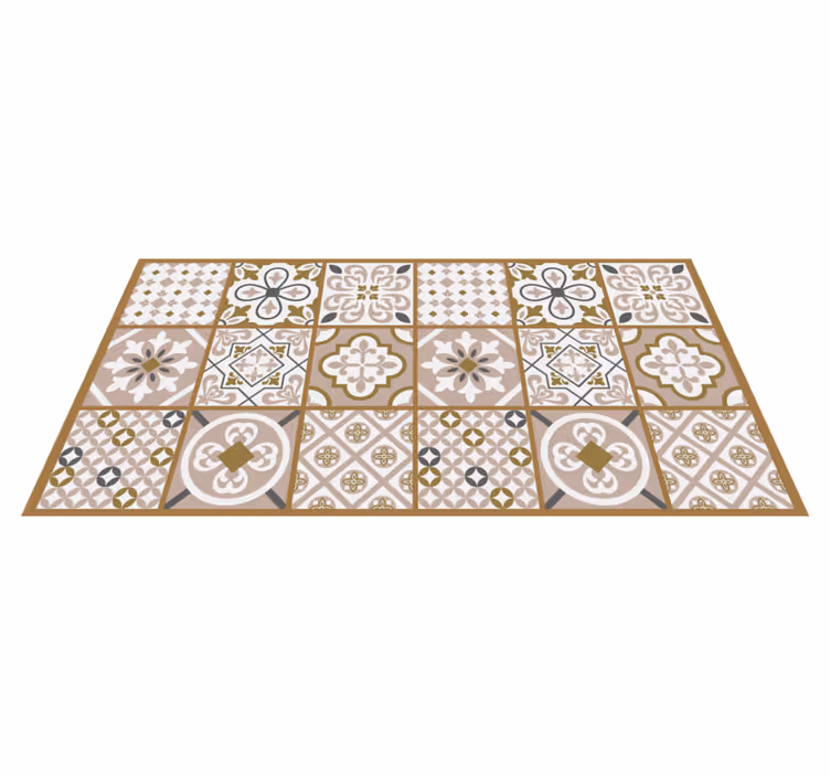 brown random tile tile carpet - TenStickers