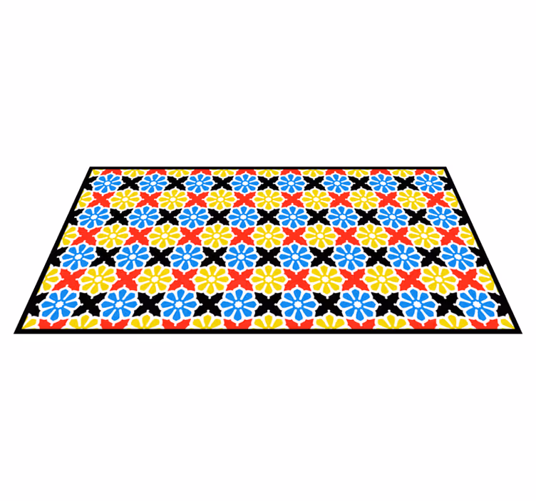 Mosaic vinyl carpet in vibrant mosaic design - TenStickers