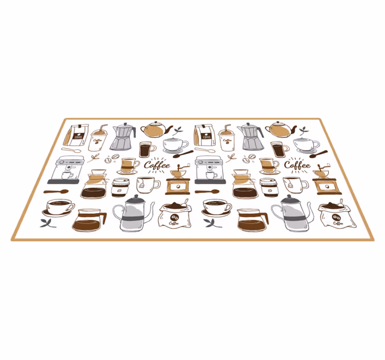 Coffee Essentials kitchen vinyl carpet - TenStickers