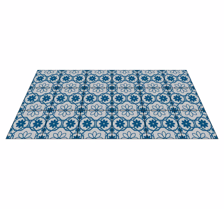 circular ties blue and white  modern rug - TenStickers