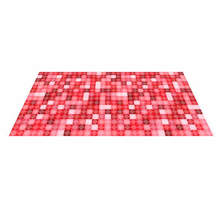 Red geometric pattern geometric vinyl carpet - TenStickers