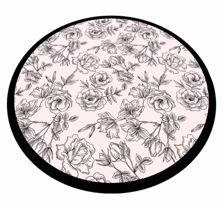 Floral vinyl carpet floral pattern circle - TenStickers