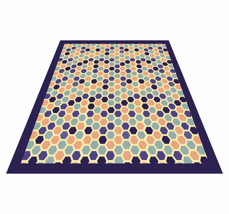 Hexagonal Mosaic geometric vinyl carpet - TenStickers