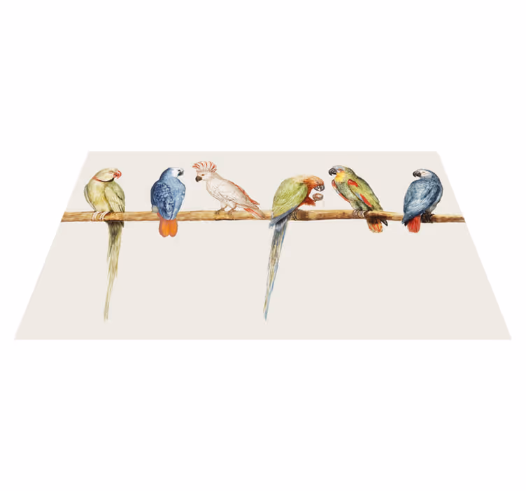 Parrot Perch Illustration animal vinyl carpet - TenStickers