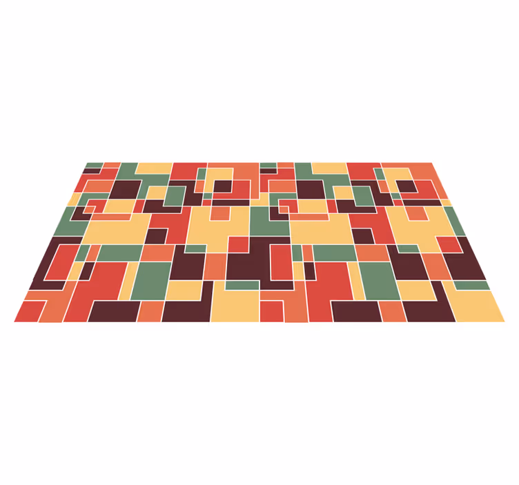 Colorful Abstract geometric vinyl carpet - TenStickers