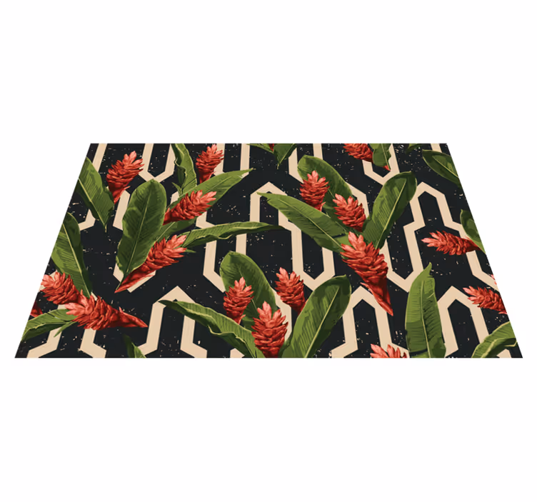Botanical Geometric floral vinyl carpet - TenStickers