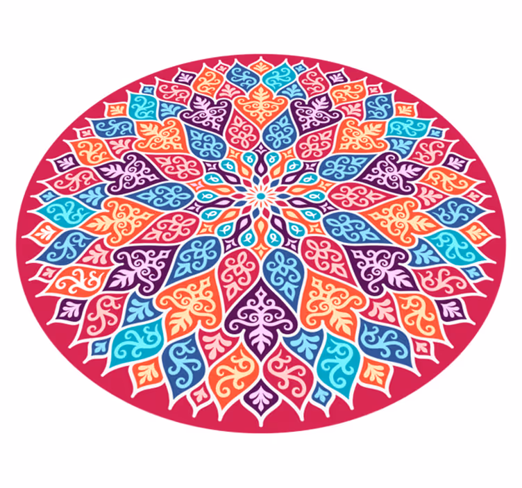 Mandala vinyl carpet with vibrant mandala design - TenStickers