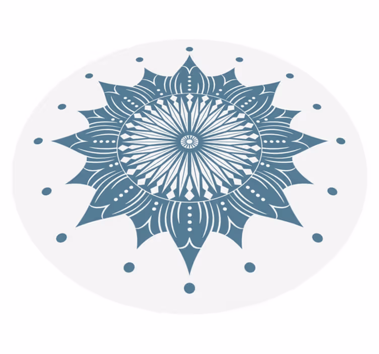 Mandala vinyl carpet intricate floral design - TenStickers