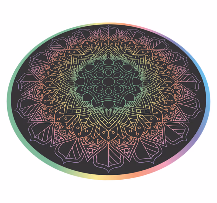 Mandala vinyl carpet for mandala meditation - TenStickers
