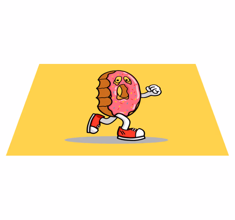 Animated Donut Character kids vinyl carpet - TenStickers