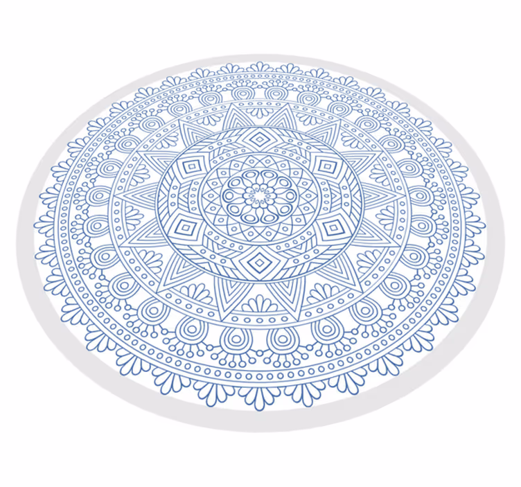 Complex Blue Motif mandala vinyl carpet - TenStickers