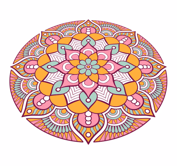 Lively Floral Concept mandala vinyl carpet - TenStickers