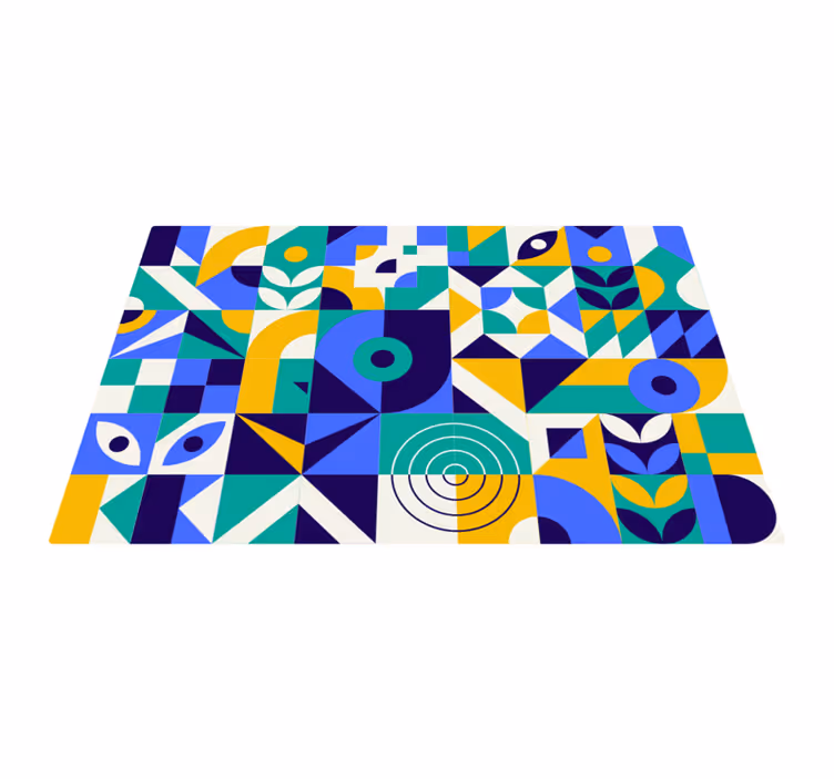 Vivid geometric patterns geometric vinyl carpet - TenStickers