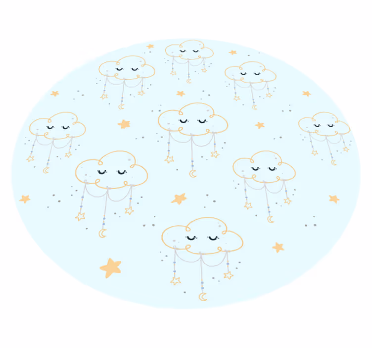 Dreamy Cloudscape nursery vinyl carpet - TenStickers