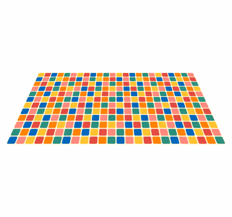 Colorful Mosaic Squares geometric vinyl carpet - TenStickers