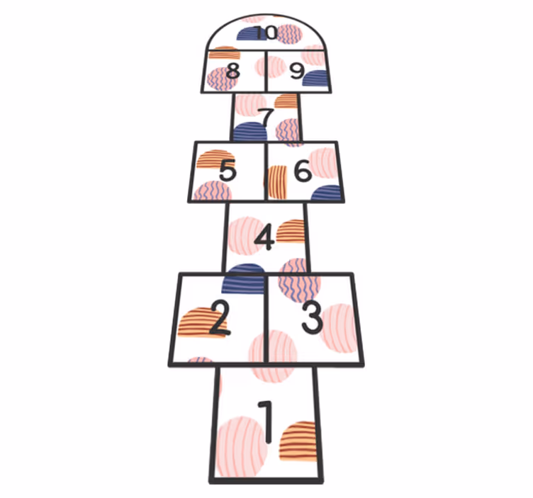 Hopscotch Numbers alphabet vinyl carpet - TenStickers
